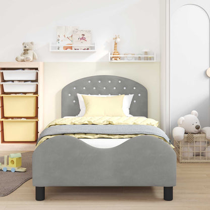 Struttura letto bambini con testata Grigio chiaro 90 x 200 cm