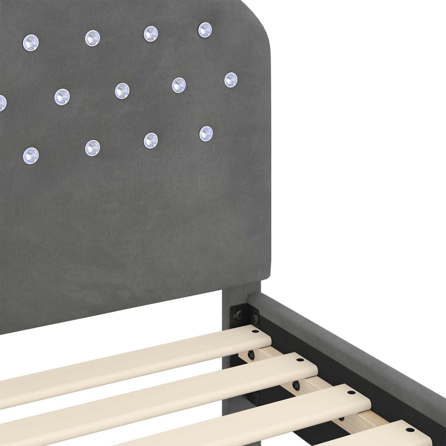 Struttura letto bambini con testata Grigio scuro 90 x 200 cm