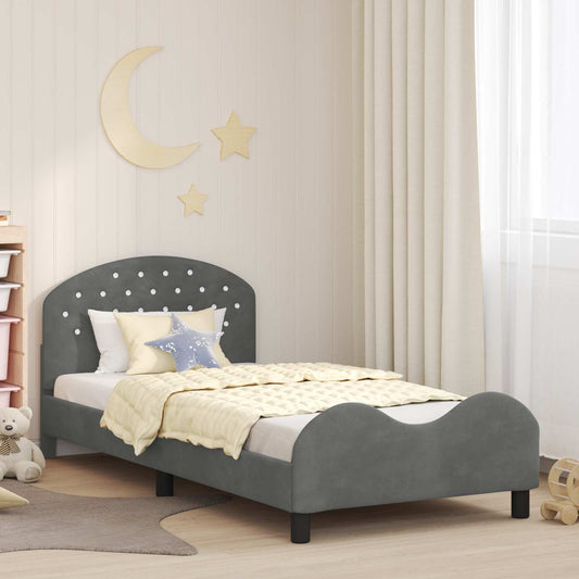 Struttura letto bambini con testata Grigio scuro 90 x 200 cm
