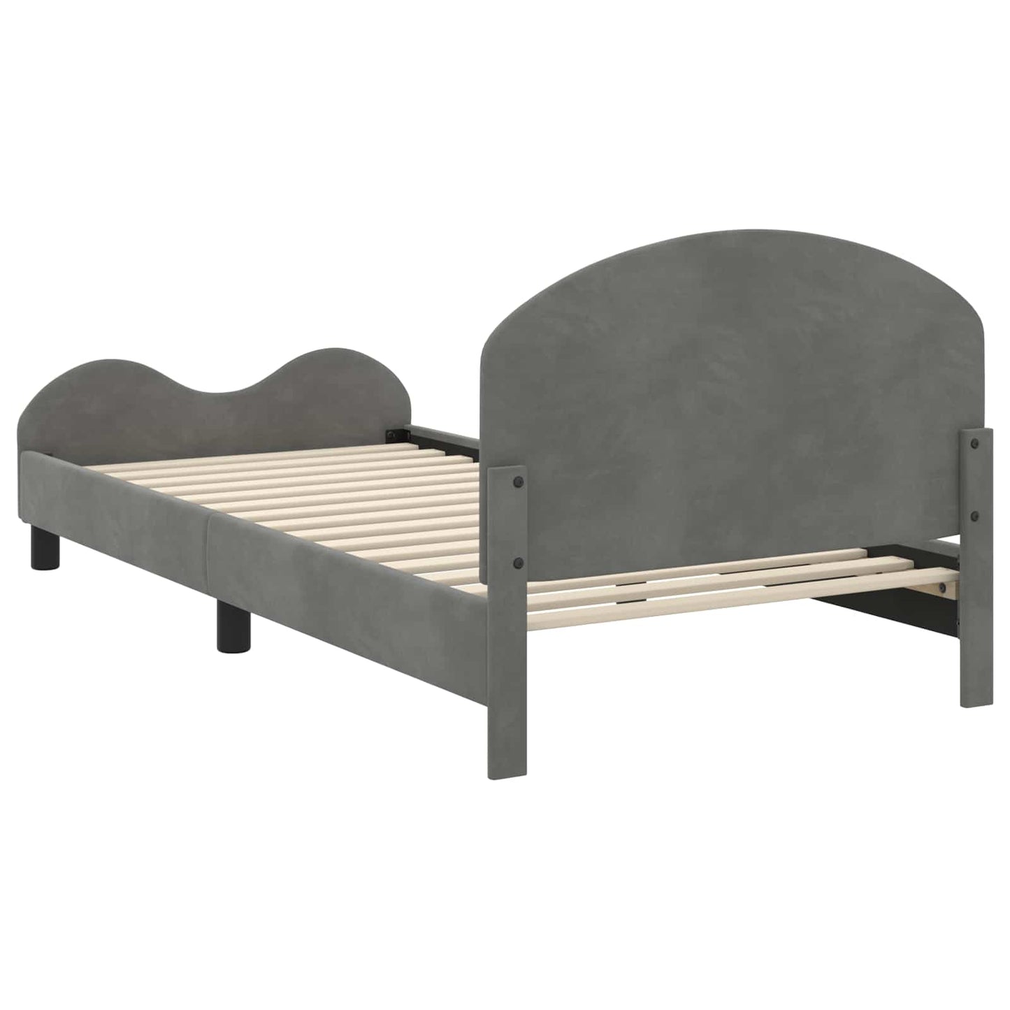 Struttura letto bambini con testata Grigio scuro 90 x 200 cm