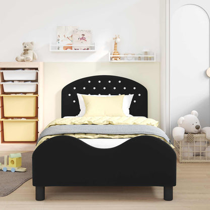 Struttura letto bambini con testata Nero 90 x 200 cm Velluto