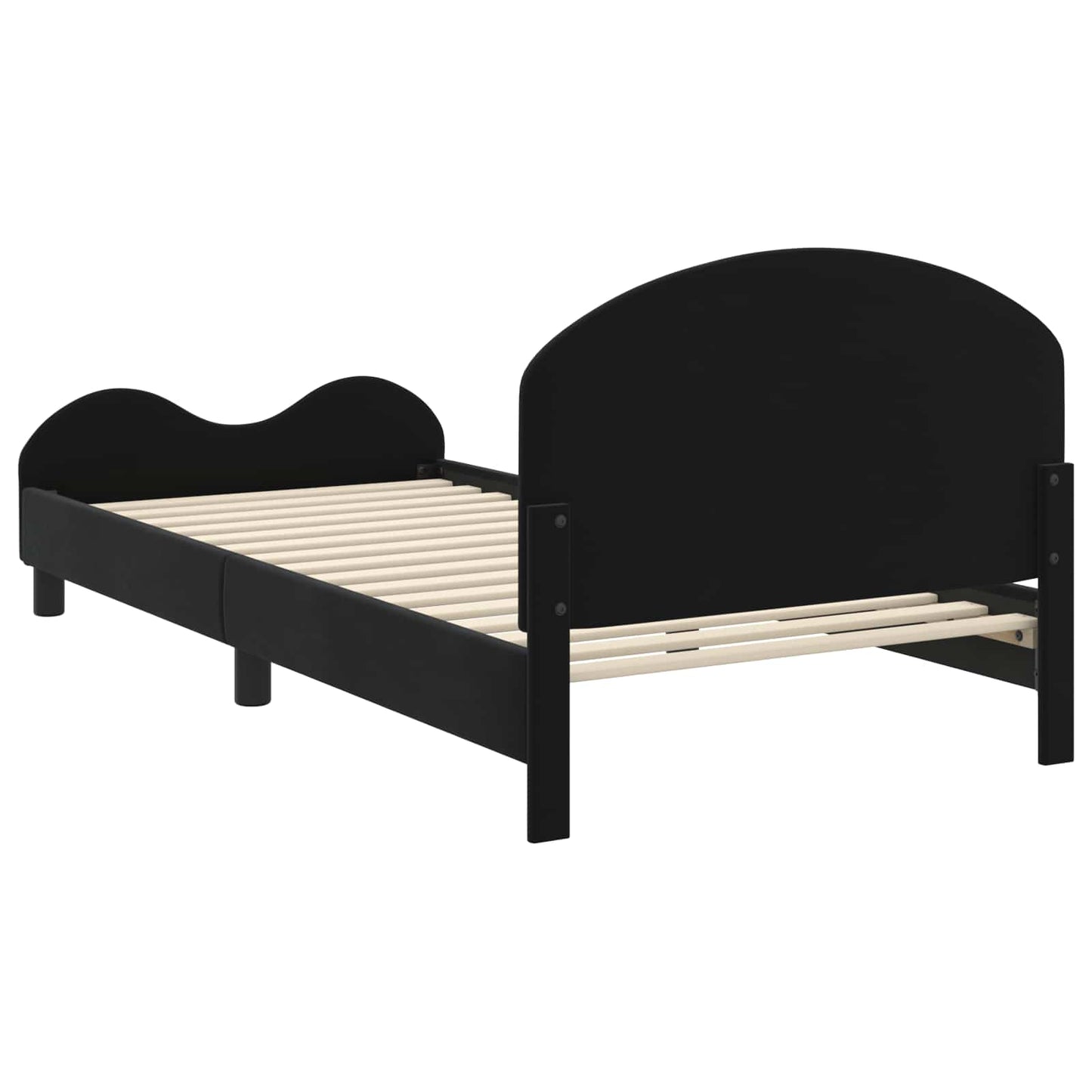 Struttura letto bambini con testata Nero 90 x 200 cm Velluto