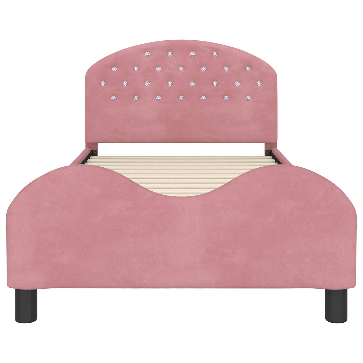 Struttura letto bambini con testata Rosa 90 x 200 cm Velluto