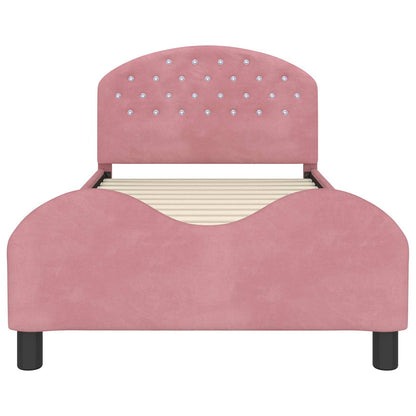 Struttura letto bambini con testata Rosa 90 x 200 cm Velluto