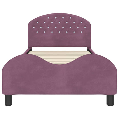 Struttura letto bambini con testata Viola 90 x 200 cm Velluto