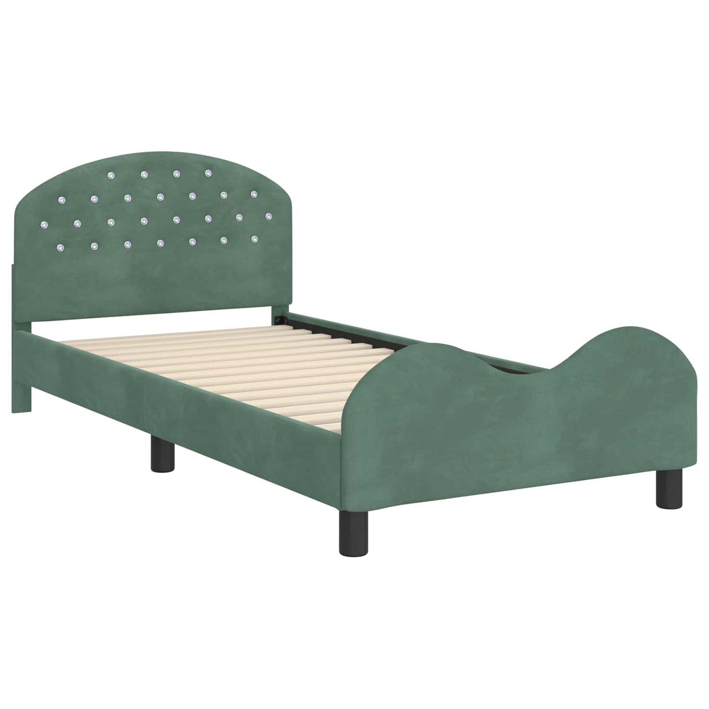 Struttura letto bambini con testata Verde Mare 90 x 200 cm