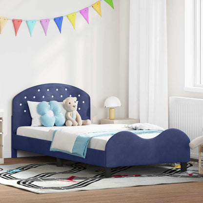 Struttura letto bambini con testata Blu Polizia 90 x 200 cm