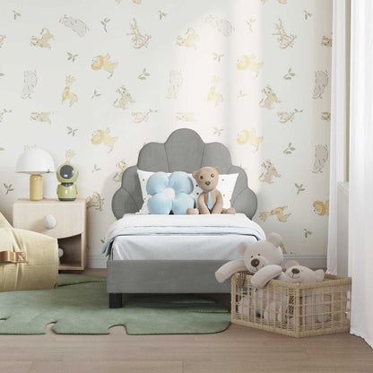 Struttura letto per bambini con testata Grigio chiaro Velluto