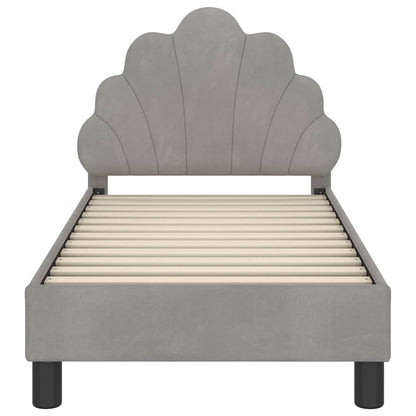 Struttura letto per bambini con testata Grigio chiaro Velluto