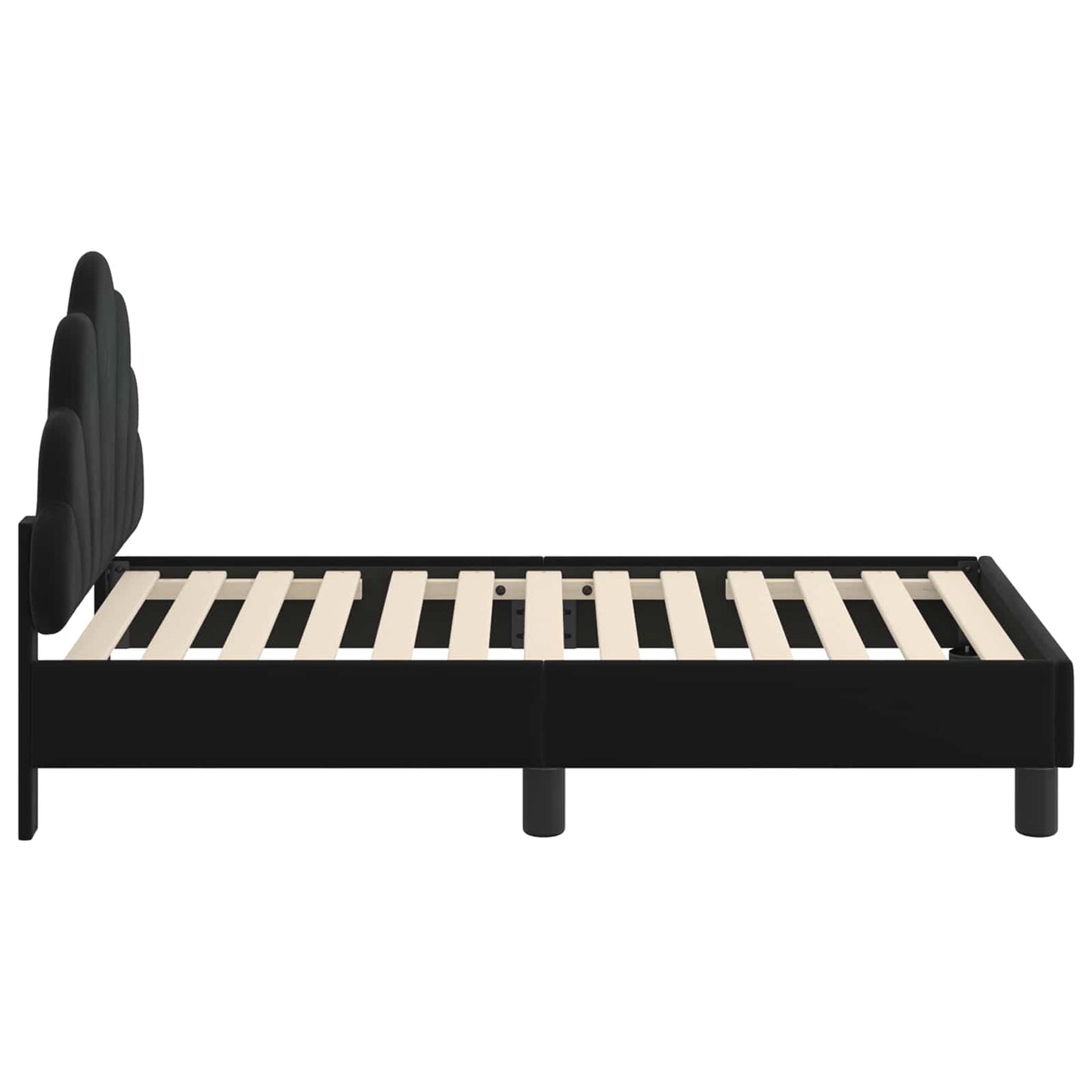 Struttura letto per bambini con testata Nero 70 x 140 cm