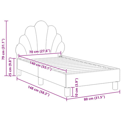 Struttura letto per bambini con testata Rosa 70 x 140 cm