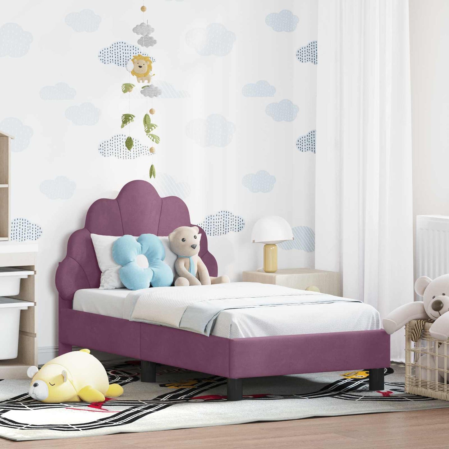 Struttura letto per bambini con testata Viola 70 x 140 cm