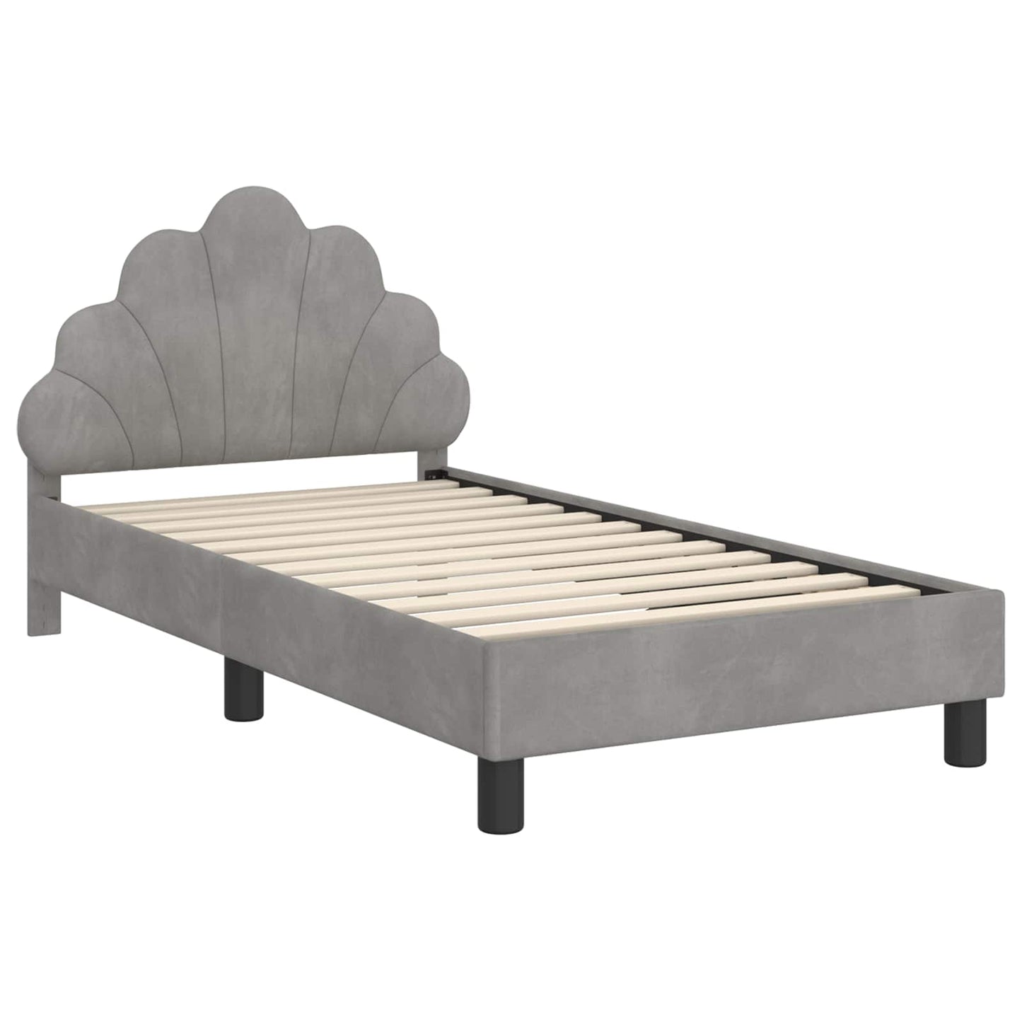 Struttura letto bambini con testata Grigio chiaro 80 x 160 cm