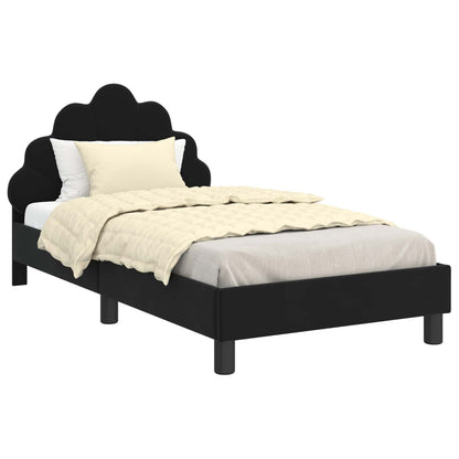 Struttura letto bambini con testata Nero 80 x 160 cm Velluto