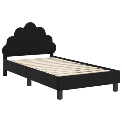 Struttura letto bambini con testata Nero 80 x 160 cm Velluto