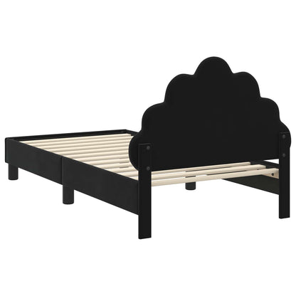 Struttura letto bambini con testata Nero 80 x 160 cm Velluto