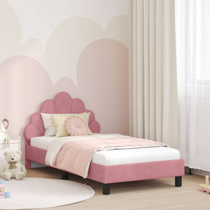 Struttura letto bambini con testata Rosa 80 x 160 cm Velluto