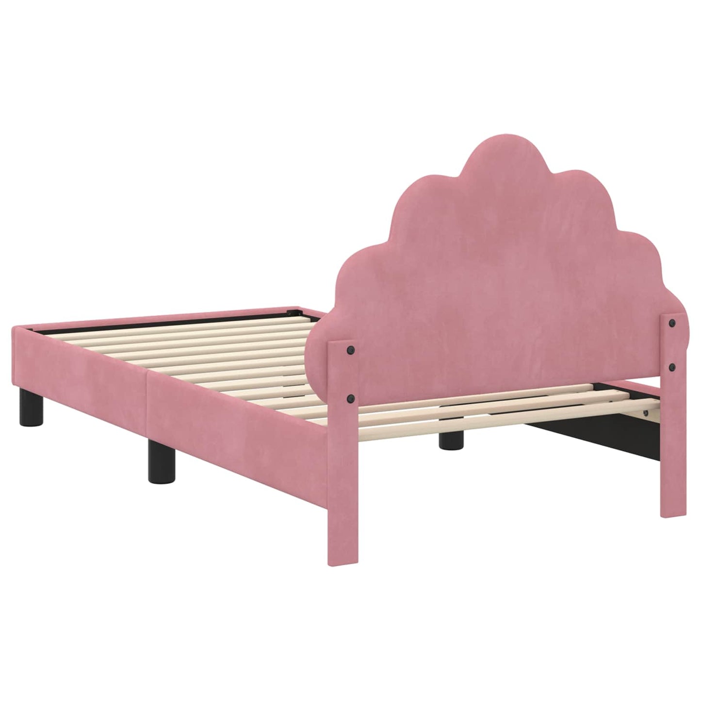 Struttura letto bambini con testata Rosa 80 x 160 cm Velluto