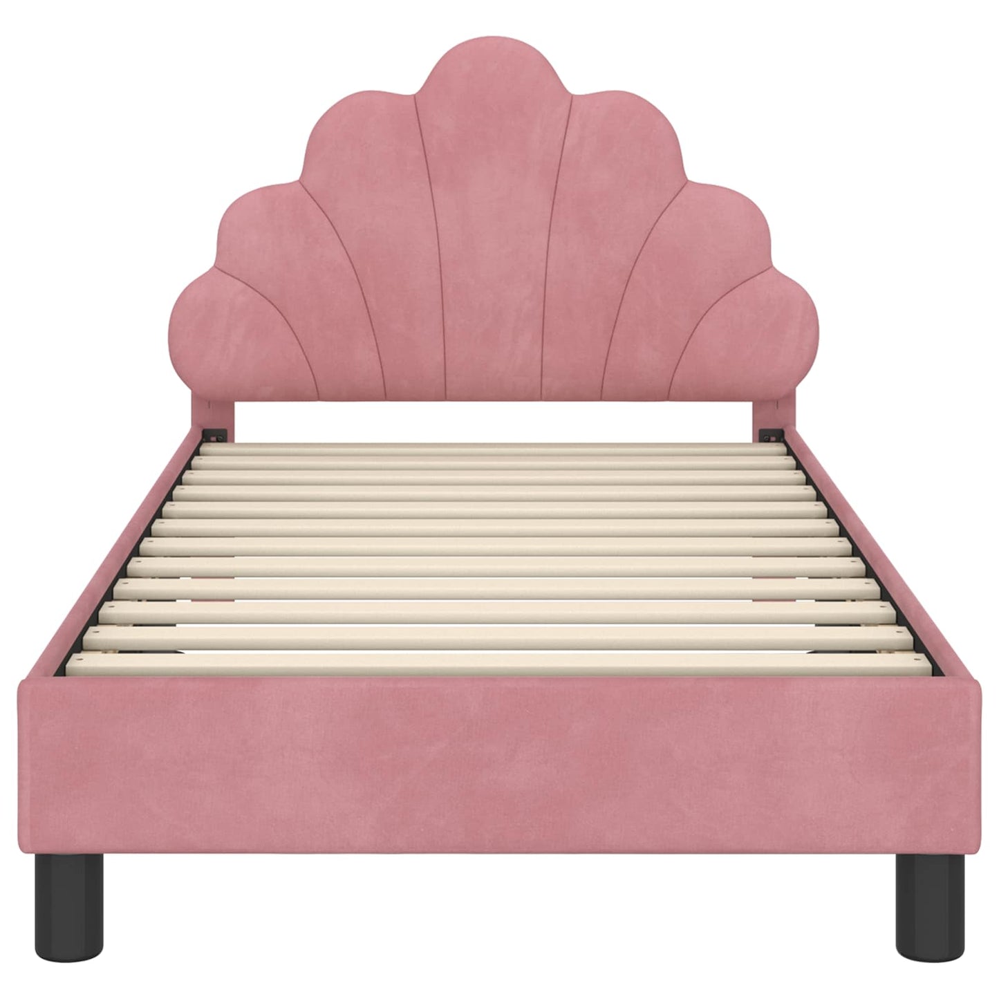 Struttura letto bambini con testata Rosa 80 x 160 cm Velluto