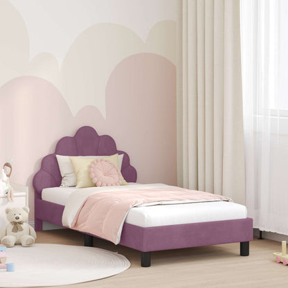 Struttura letto bambini con testata Viola 80 x 160 cm Velluto