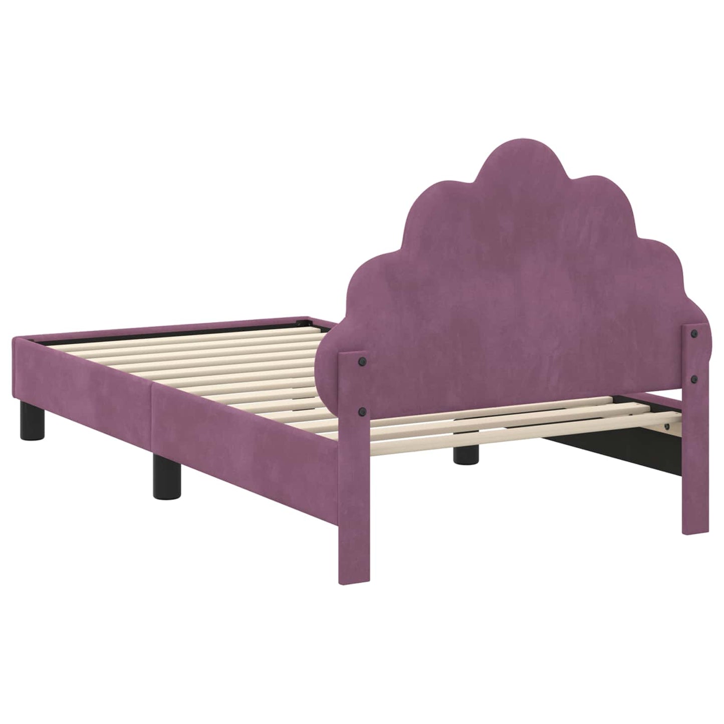 Struttura letto bambini con testata Viola 80 x 160 cm Velluto
