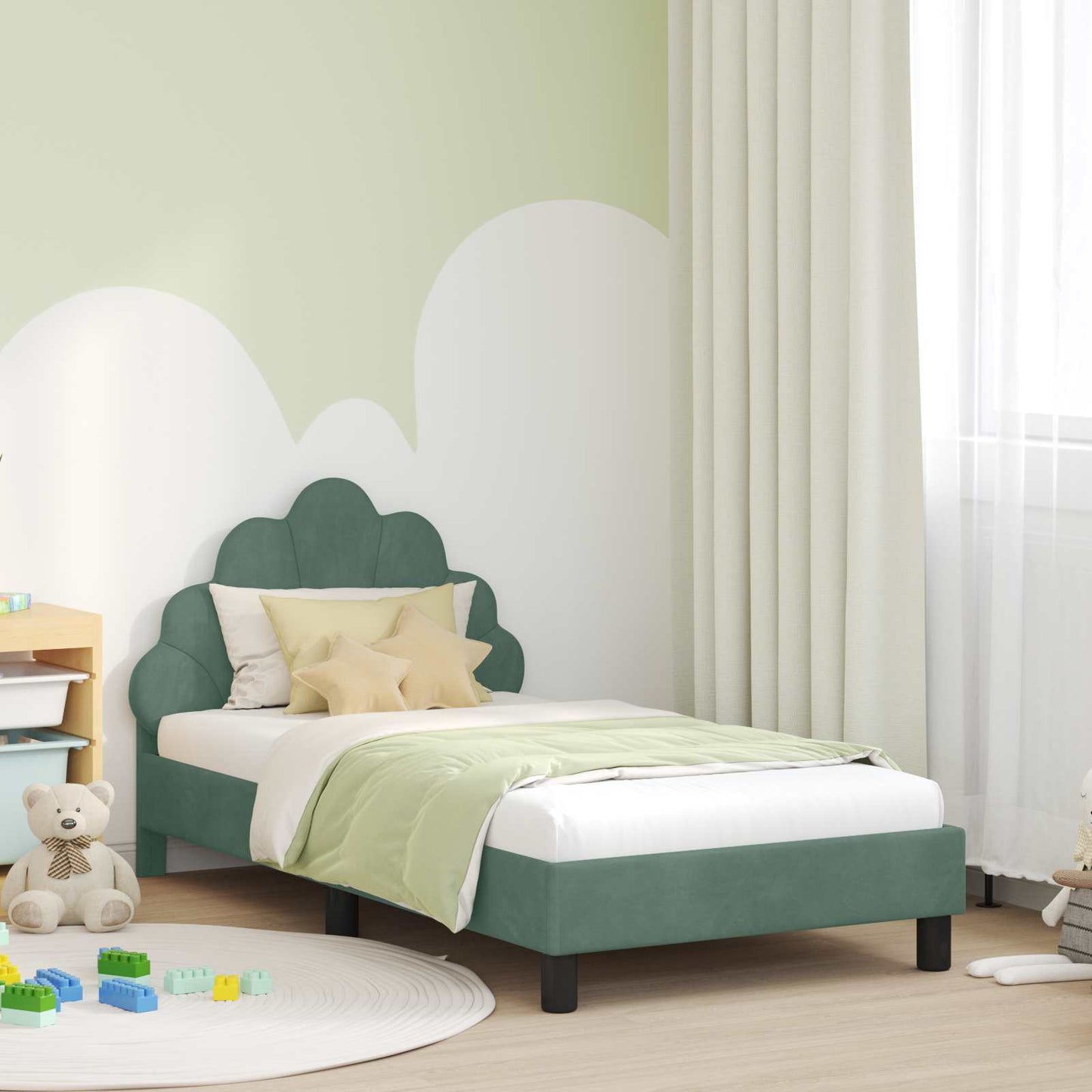 Struttura letto bambini con testata Verde Mare 80 x 160 cm