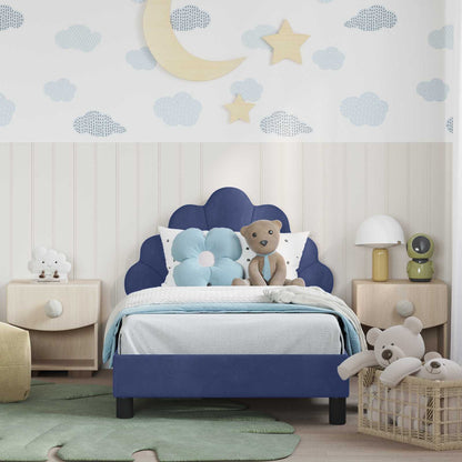 Struttura letto bambini con testata Blu Polizia 80 x 160 cm