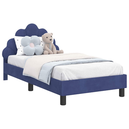 Struttura letto bambini con testata Blu Polizia 80 x 160 cm