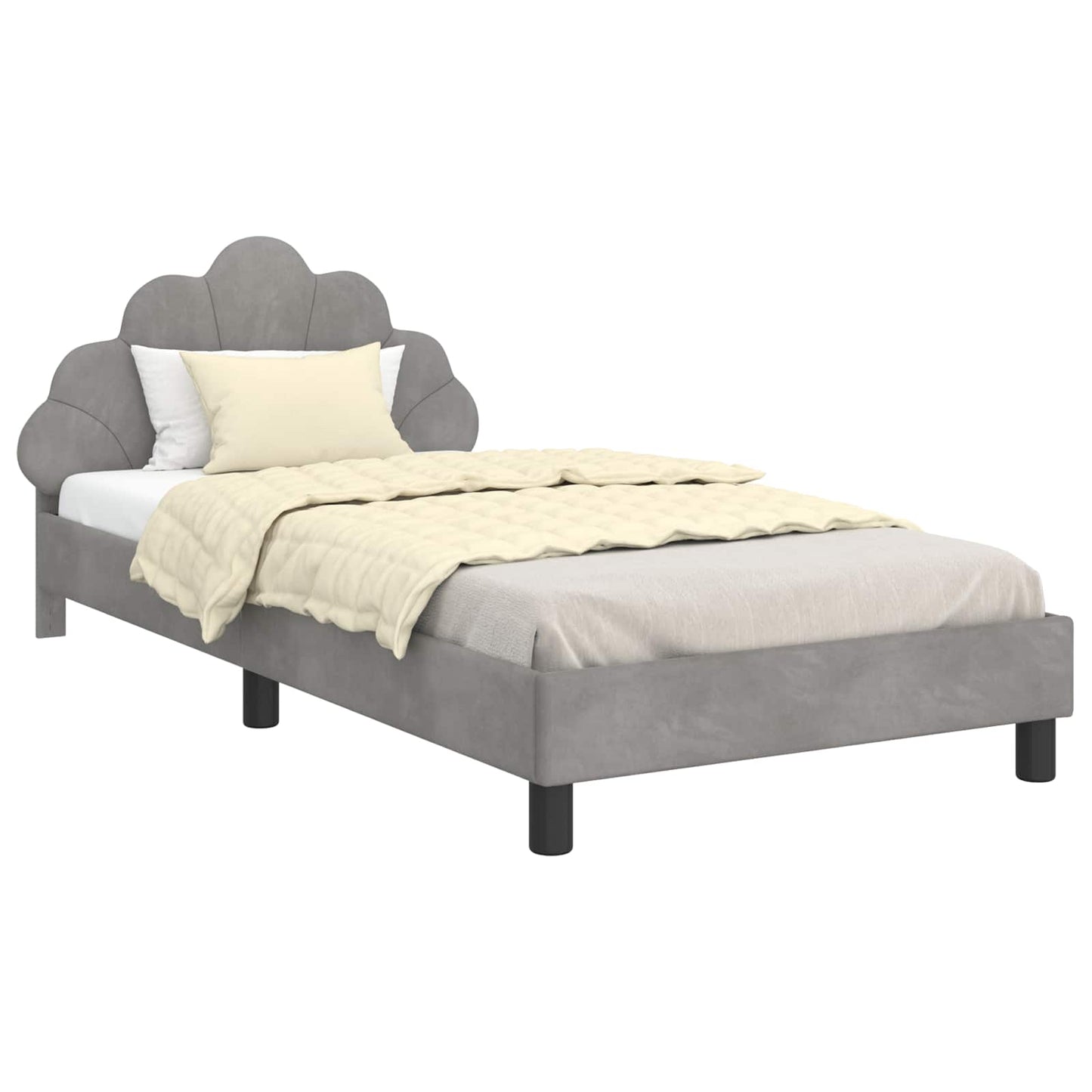 Struttura letto bambini con testata Grigio chiaro 80 x 200 cm