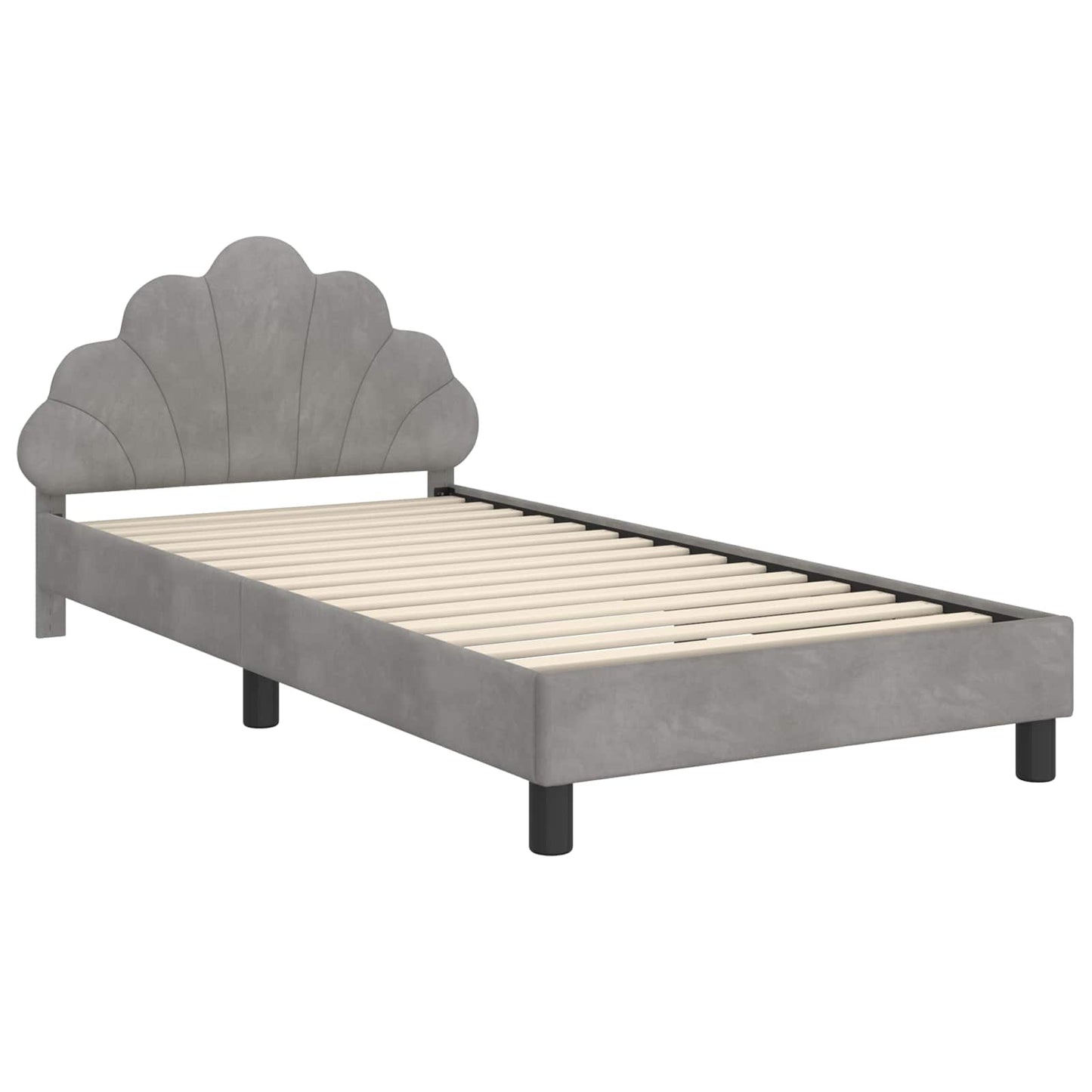 Struttura letto bambini con testata Grigio chiaro 80 x 200 cm