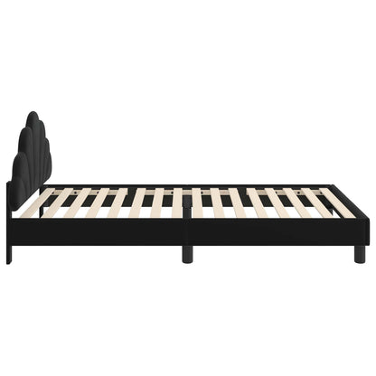 Struttura letto bambini con testata Nero 80 x 200 cm Velluto