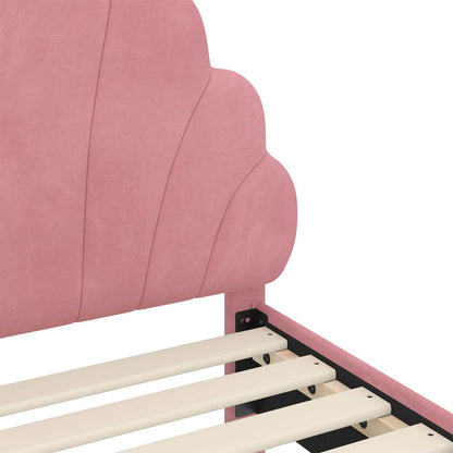 Struttura letto bambini con testata Rosa 80 x 200 cm Velluto