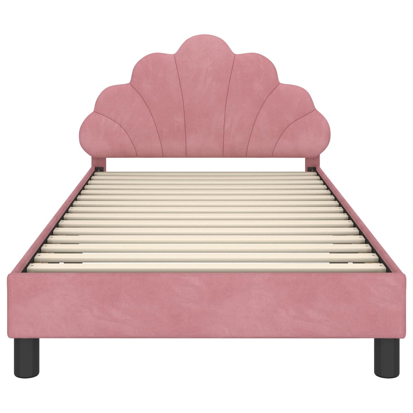 Struttura letto bambini con testata Rosa 80 x 200 cm Velluto