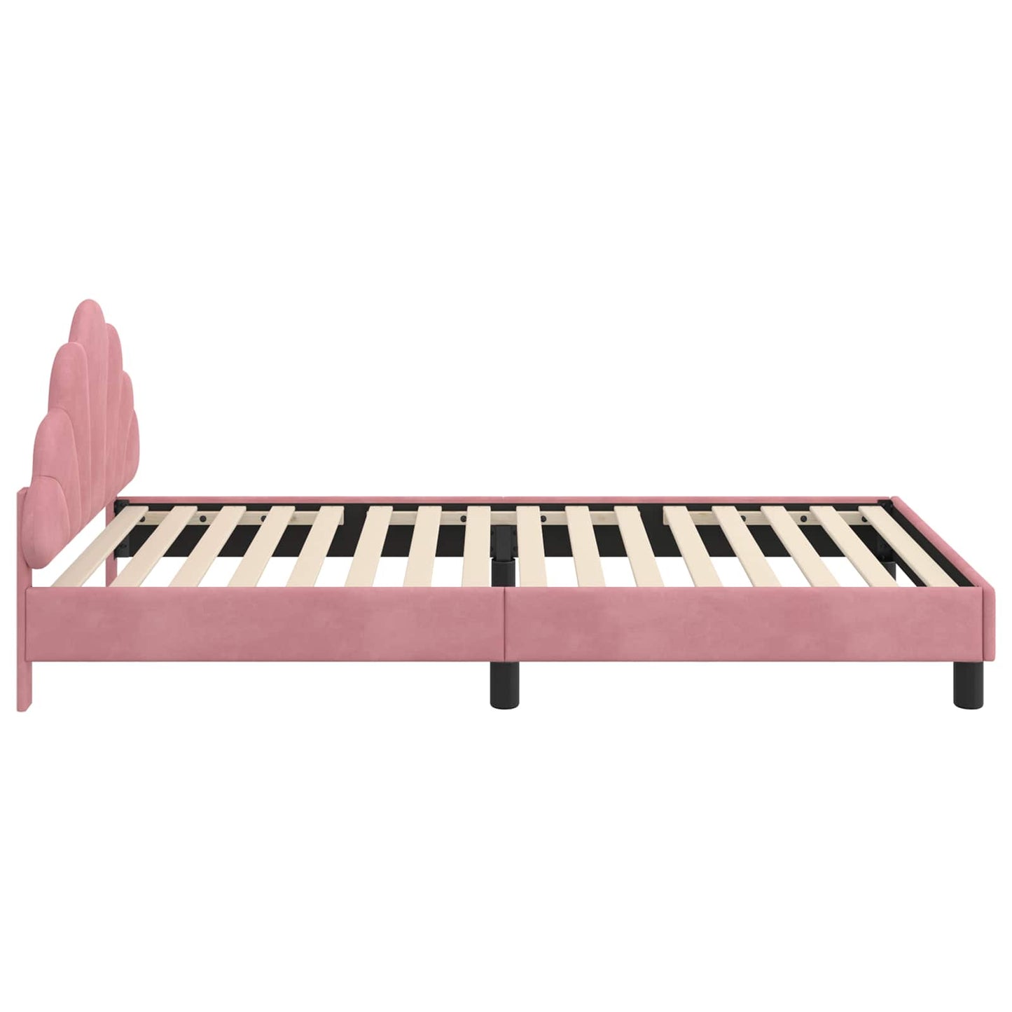 Struttura letto bambini con testata Rosa 80 x 200 cm Velluto