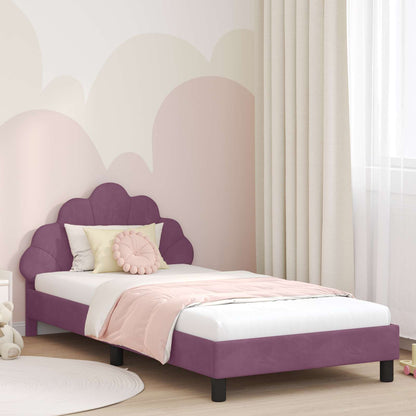 Struttura letto bambini con testata Viola 80 x 200 cm Velluto