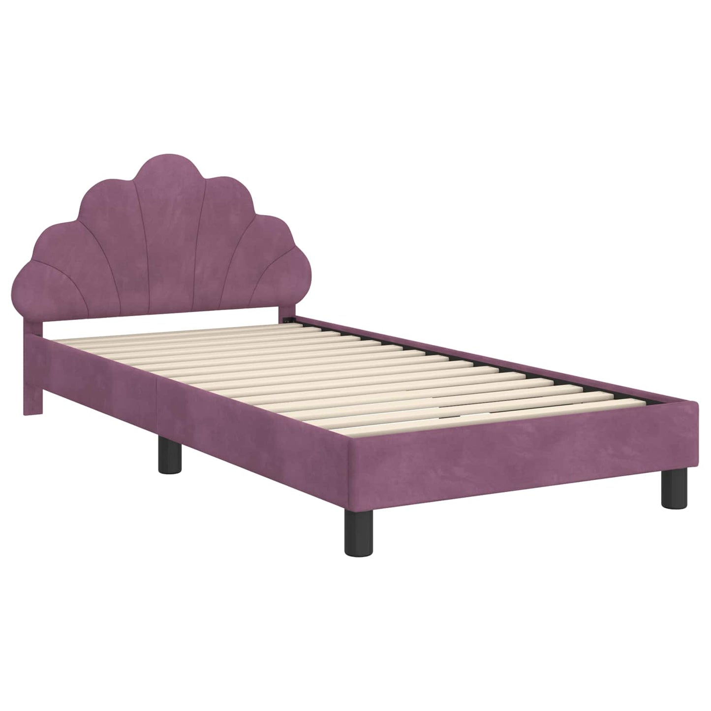 Struttura letto bambini con testata Viola 80 x 200 cm Velluto