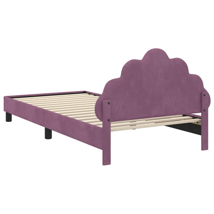 Struttura letto bambini con testata Viola 80 x 200 cm Velluto