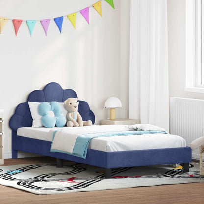 Struttura letto bambini con testata Blu Polizia 80 x 200 cm
