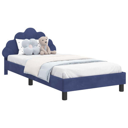Struttura letto bambini con testata Blu Polizia 80 x 200 cm