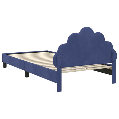Struttura letto bambini con testata Blu Polizia 80 x 200 cm