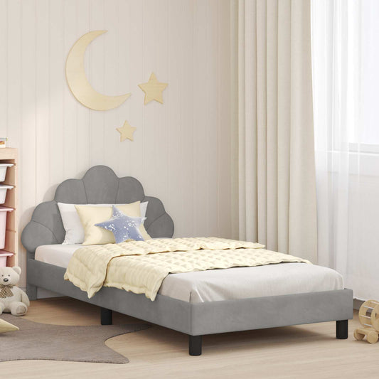Struttura letto bambini con testata Grigio chiaro 90 x 190 cm