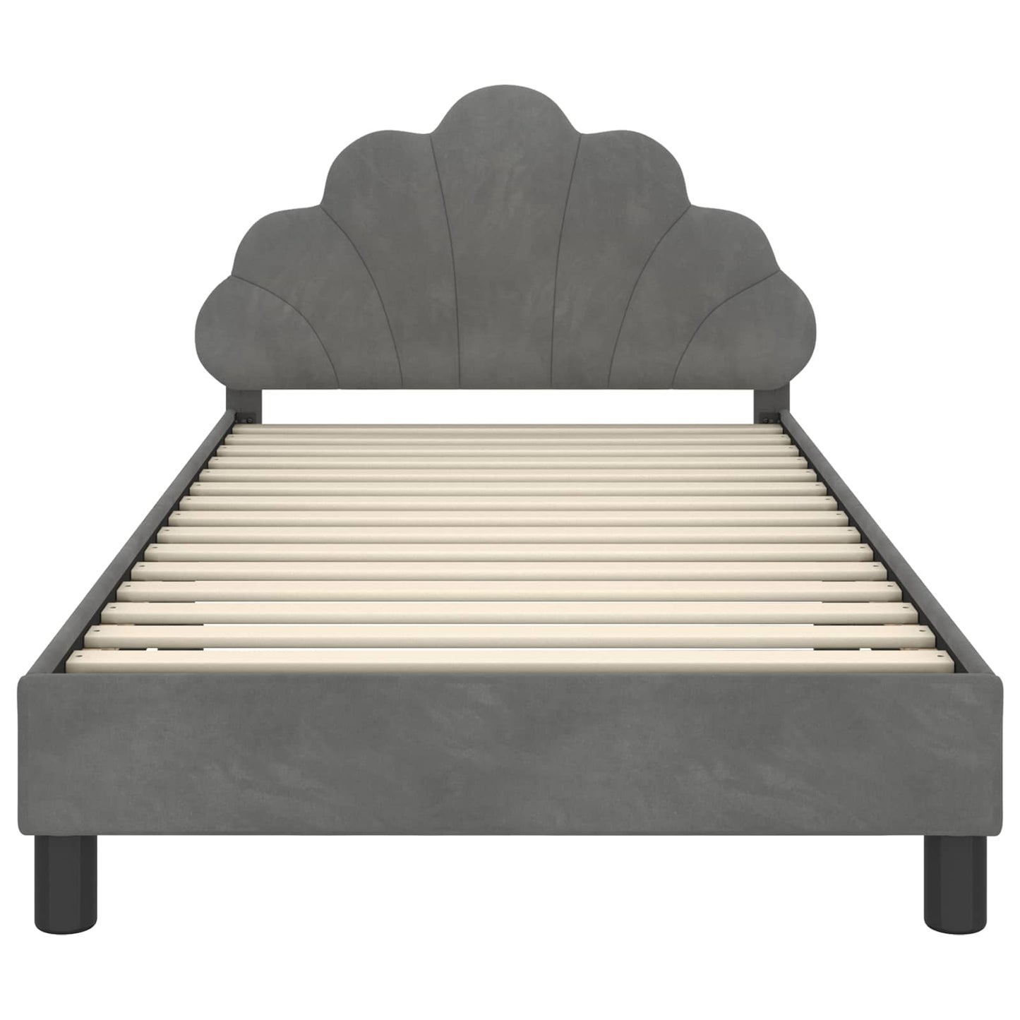 Struttura letto bambini con testata Grigio scuro 90 x 190 cm