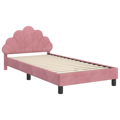 Struttura letto bambini con testata Rosa 90 x 190 cm Velluto