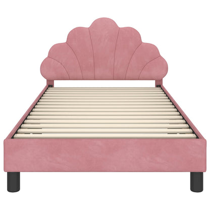 Struttura letto bambini con testata Rosa 90 x 190 cm Velluto
