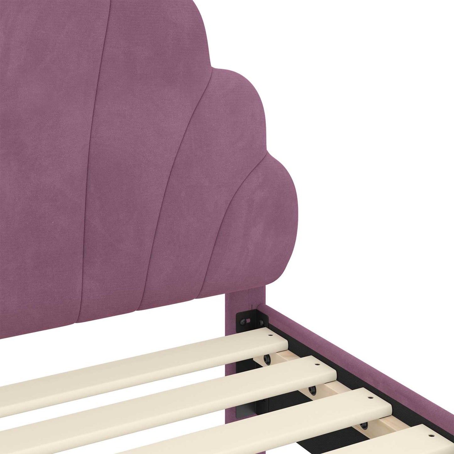 Struttura letto bambini con testata Viola 90 x 190 cm Velluto