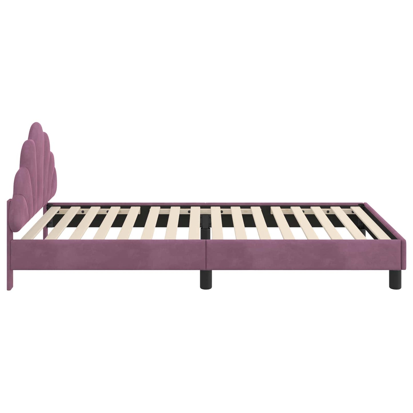 Struttura letto bambini con testata Viola 90 x 190 cm Velluto