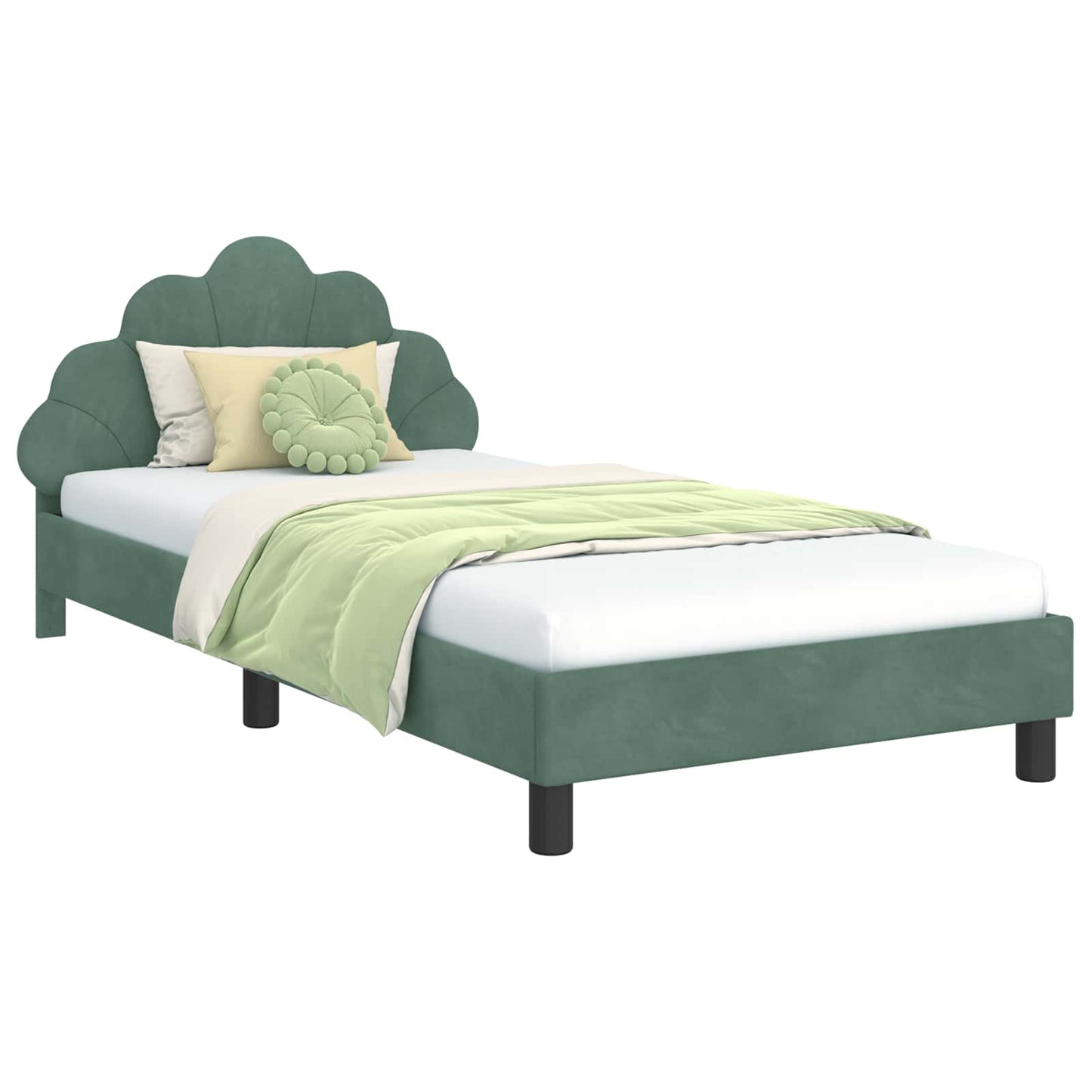 Struttura letto bambini con testata Verde Mare 90 x 190 cm