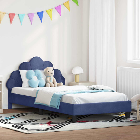 Struttura letto bambini con testata Blu Polizia 90 x 190 cm