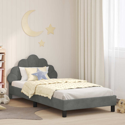 Struttura letto bambini con testata Grigio scuro 90 x 200 cm