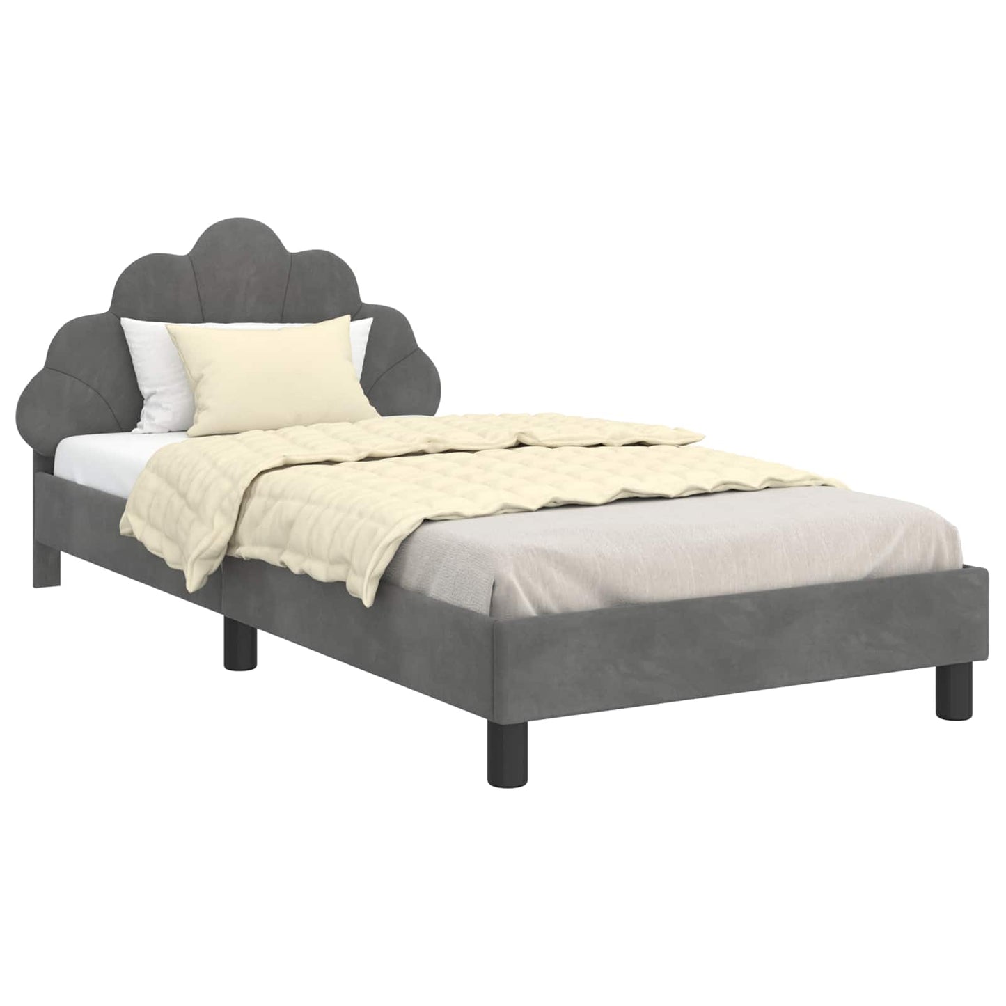 Struttura letto bambini con testata Grigio scuro 90 x 200 cm